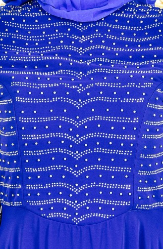 Robe de Soirée Perlées 3134-05 Bleu Roi 3134-05