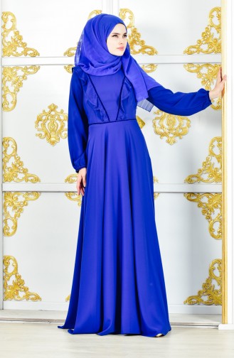 Falbel Kleid aus Chiffon 28306-03 Saks 28306-03