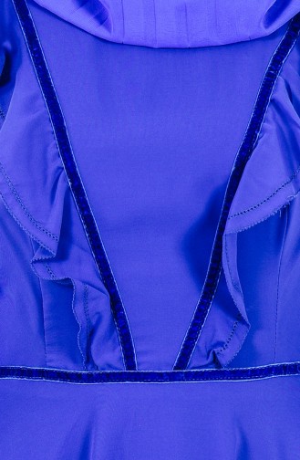 Fırfırlı Şifon Elbise 28306-03 Saks
