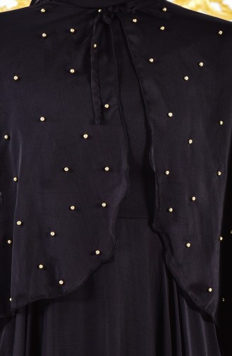Robe de Soirée avec Pélerine 1011-04 Noir 1011-04