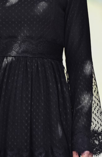 Lace Tulle Dress 52709-02 Black 52709 -02