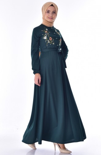 Robe Hijab Vert emeraude 2024-05