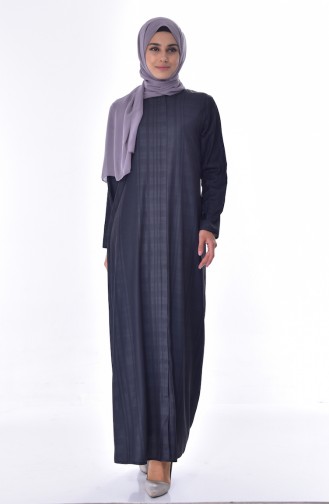 Hidden Zippered Abaya 49509-01 Anthracite 49509-01