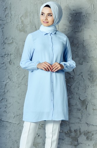 Düğmeli Tunik 41057-02 Bebe Mavisi