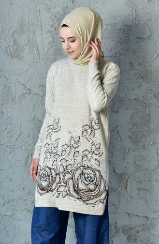 VMODA Knitwear Printed Sweater 4601-05 Beige 4601-05