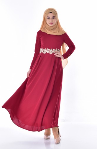 فستان أحمر كلاريت 0044-03