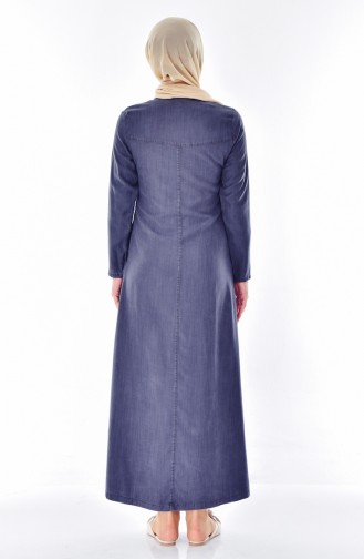 Jeans Kleid mit Stickerei 9235A-02 Rauchgrau 9235A-02