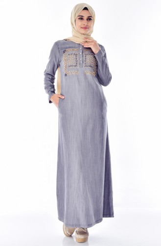 Robe Jean Perlées 9157-01 Gris 9157-01