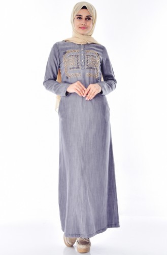 Robe Jean Perlées 9157-01 Gris 9157-01