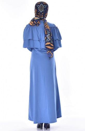 فستان بتصميم طيات 3315-01 لون نيلي 3315-01