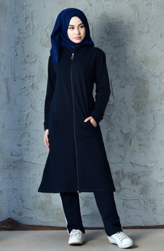 Zippered Tracksuit Suit 20110C-02 Navy 20110C-02