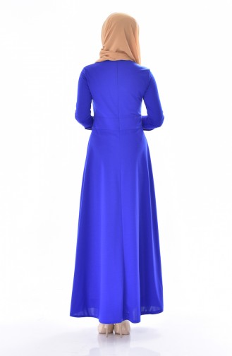 Saks-Blau Hijab Kleider 0044-04