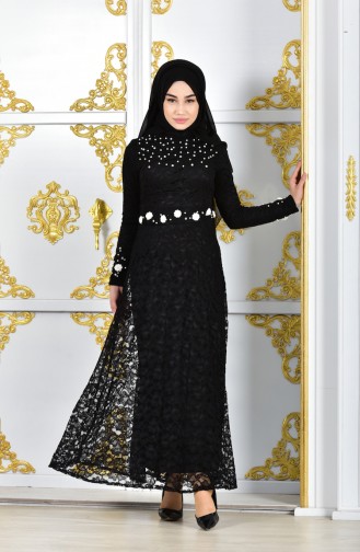 Habillé Hijab Noir 1009-04