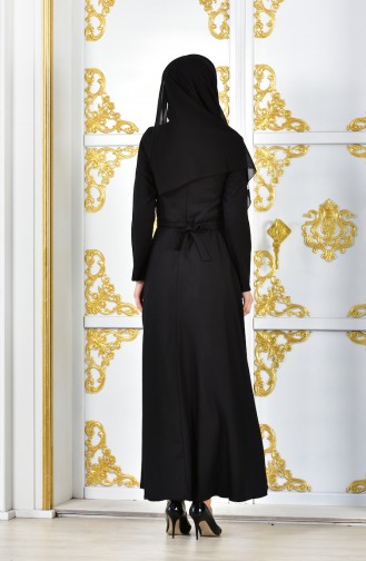 Schwarz Hijab-Abendkleider 1018-01