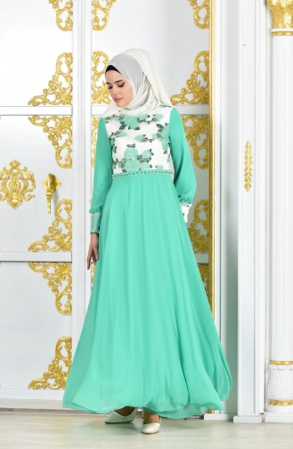 Lace Evening Dress 2312-05 Water Green 2312-05