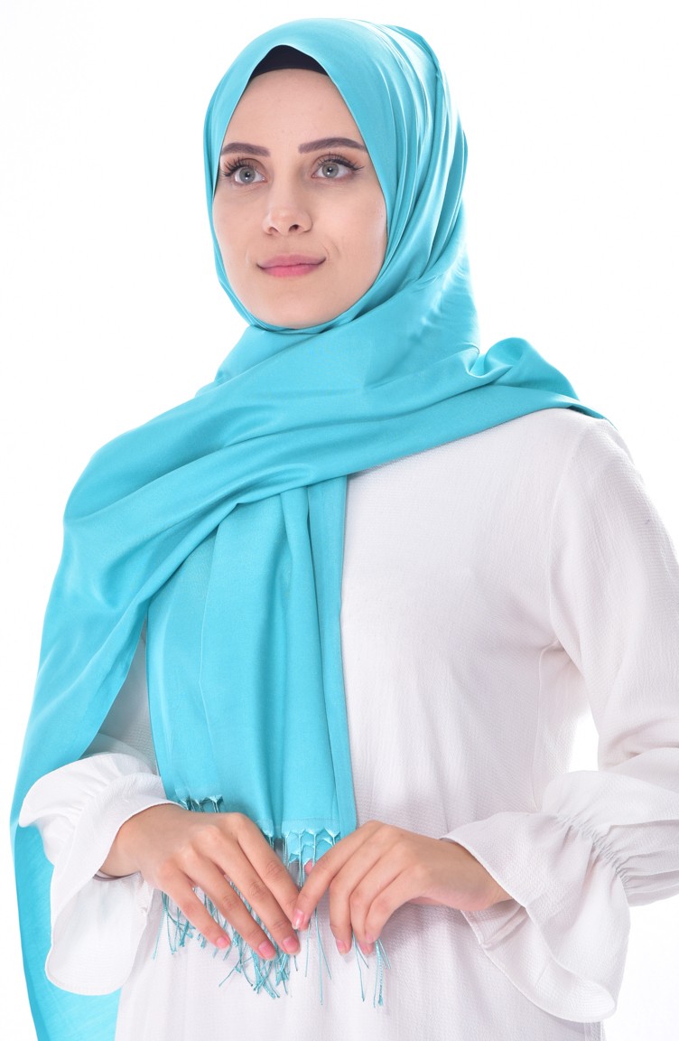 شال بتصميم سادة901358-20 لون تركواز 20
