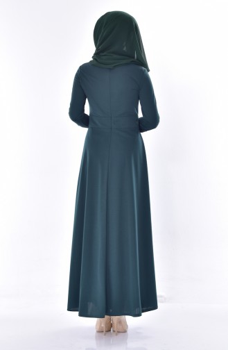 Emerald Green Hijab Dress 0044-01