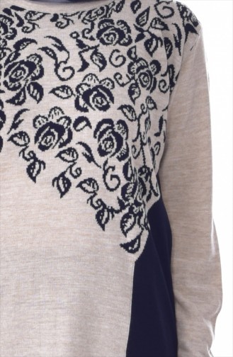 VMODA Knitwear Patterned Sweater 4101-03 Beige 4101-03