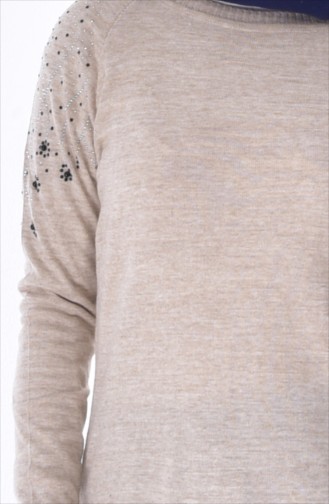 VMODA Knitwear Stone Printed Sweater 4302-05 Beige 4302-05
