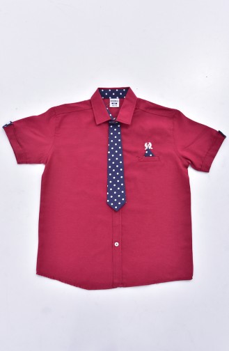 Chemise Cravate Pour Enfant  1002-07 Bordeaux 1002-07