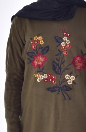 VMODA Embroidered Knitwear Sweater 4217-06 Khaki 4217-06