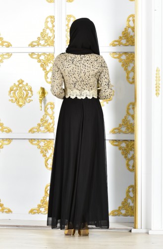 فساتين سهرة بتصميم اسلامي أسود 1012-01