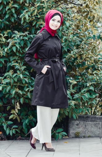 Trench Coat a Ceinture 90001-01 Noir 90001-01