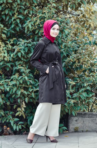 Trench Coat a Ceinture 90001-01 Noir 90001-01
