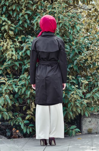 Trench Coat a Ceinture 90001-01 Noir 90001-01