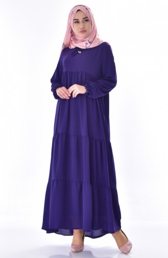 Dark Purple Hijab Dress 1029-09