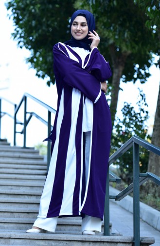 Garnished Abaya 3317-02 Purple 3317-02