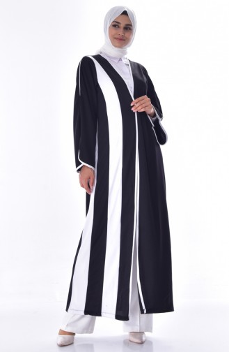 Abaya mit Patchwork 3317-03 Schwarz 3317-03