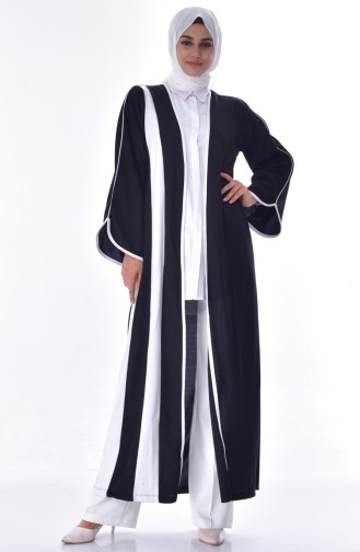 Abaya mit Patchwork 3317-03 Schwarz 3317-03