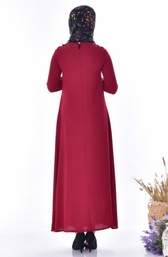 فستان أحمر كلاريت 7032-04