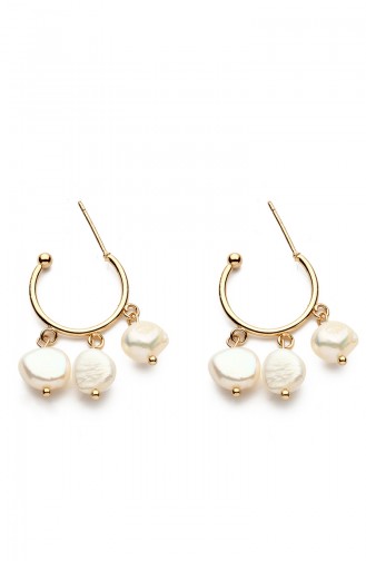 White Earrings 7676