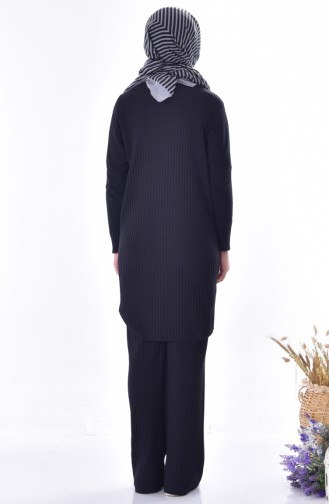 Ensemble Deux Pieces Tunique Pantalon 3312-01 Noir 3312-01