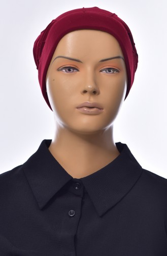 Nervürlü Hazır Türban Bone 1006-15 Bordo 1006-15