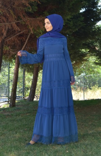 Indigo Hijab Dress 3000-05