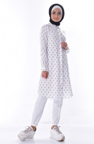 Tunique a Motifs 3926-06 Blanc 3926-06