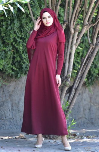 Claret Red Hijab Dress 2008-06