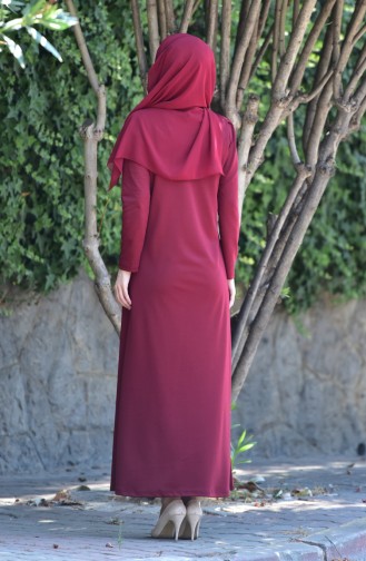 Claret Red Hijab Dress 2008-06