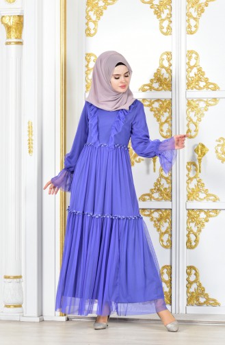 Light Purple Hijab Evening Dress 8124-09