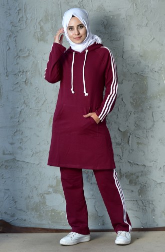 BWEST Hooded Tracksuit 15000-07 Claret Red 15000-07