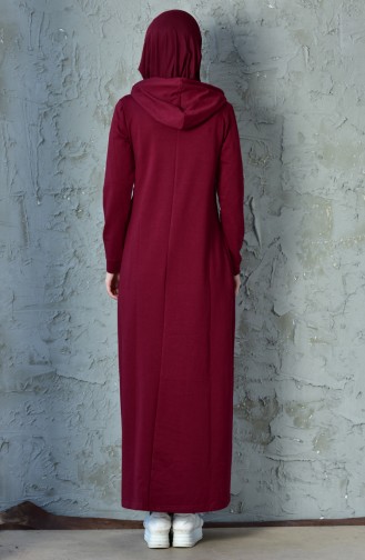 Claret Red Hijab Dress 8240 -06