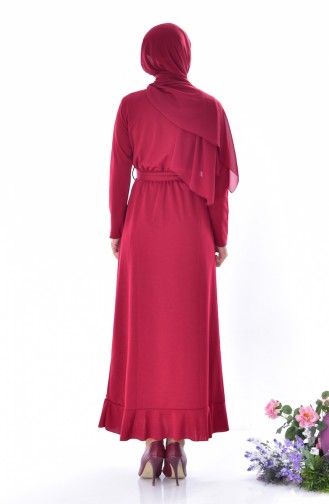 فستان أحمر كلاريت 0160-04