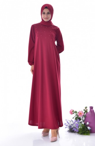 Claret Red Hijab Dress 2007-06