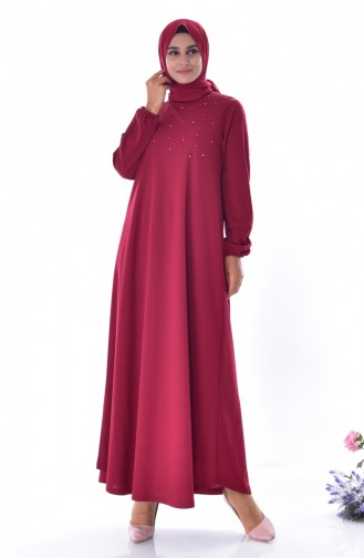 Claret Red Hijab Dress 2007-06