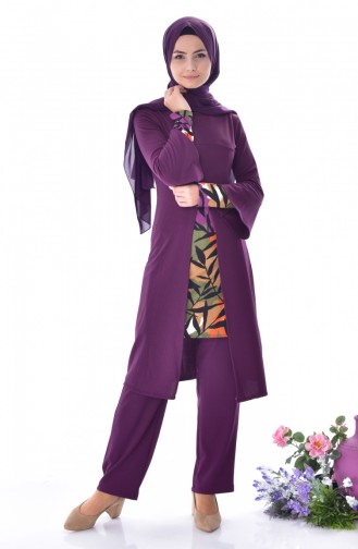 Tunic Trousers Double Suit 7002-05 Plum Khaki 7002-05