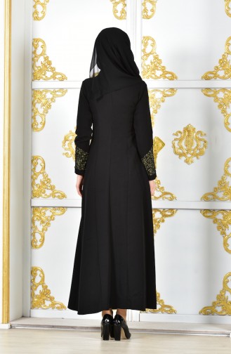 Pullu Abiye Elbise 4468-01 Haki