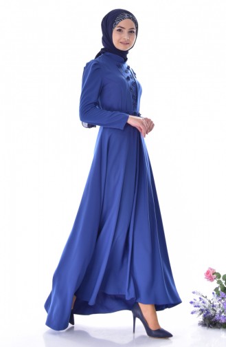 Kleid mit Gürtel 0905-01 İndigo 0905-01